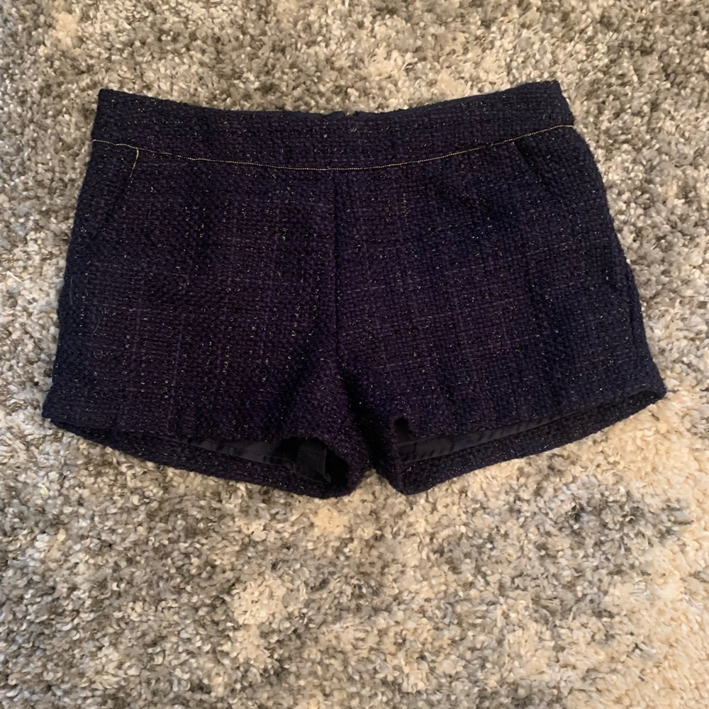 Navy Sparkle Tailored Dress Shorts
